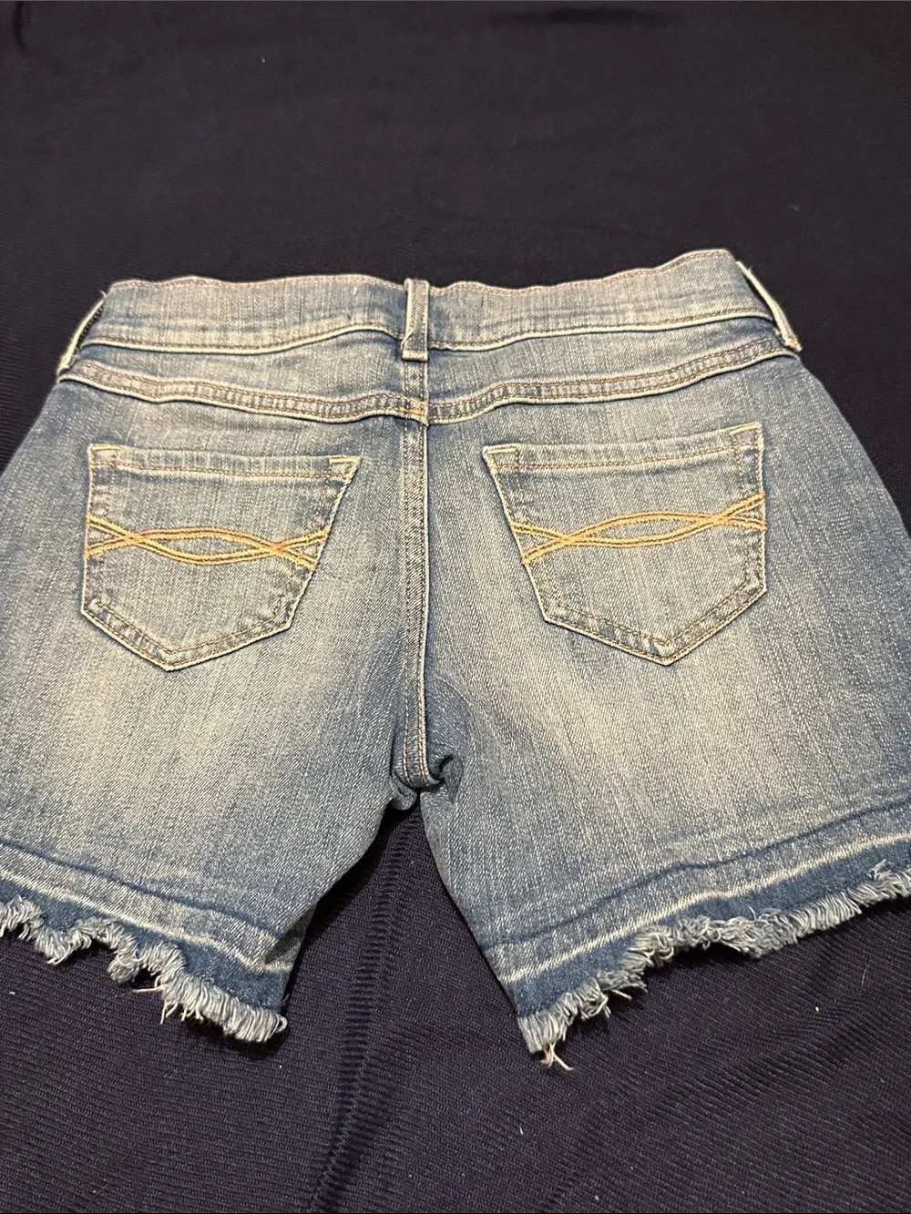 abercrombie kids light blue denim shorts